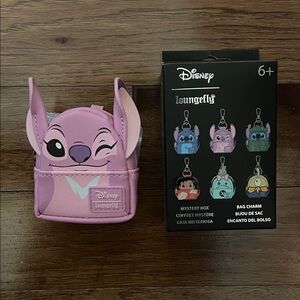 Loungefly Disney Stitch Bag Charm - Pink/Lavender Collectible